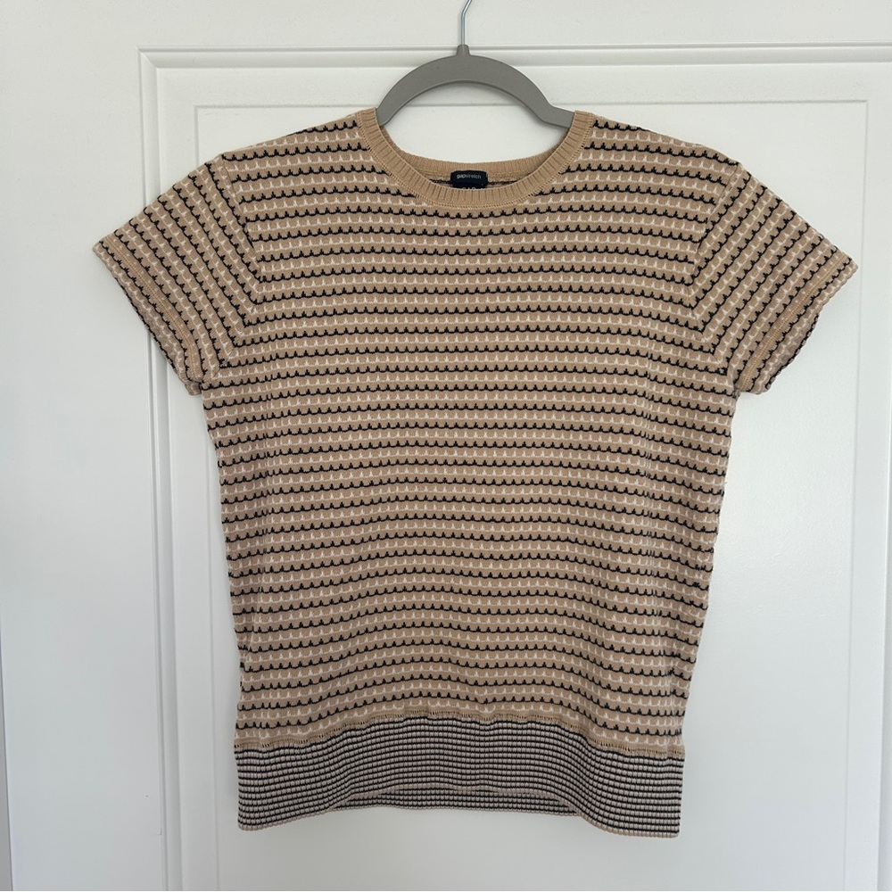 Vintage Gap Striped Short Sleeve Knit Top, Size Medium